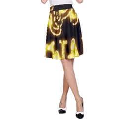 Happy Diwali Yellow Black Typography A-line Skirt by yoursparklingshop