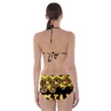 Happy Diwali Yellow Black Typography Cut-Out One Piece Swimsuit View2