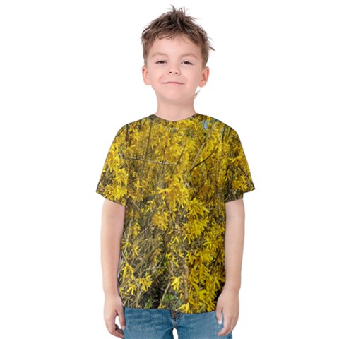 Nature, Yellow Orange Tree Photography Kids  Cotton Tee by yoursparklingshop