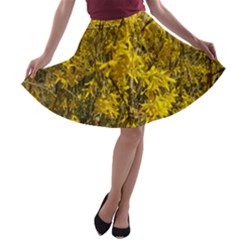 Nature, Yellow Orange Tree Photography A-line Skater Skirt by yoursparklingshop