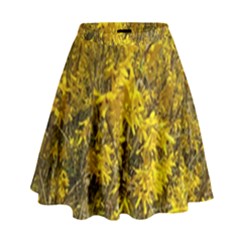 Nature, Yellow Orange Tree Photography High Waist Skirt by yoursparklingshop