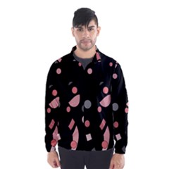 Pink And Gray Abstraction Wind Breaker (men)