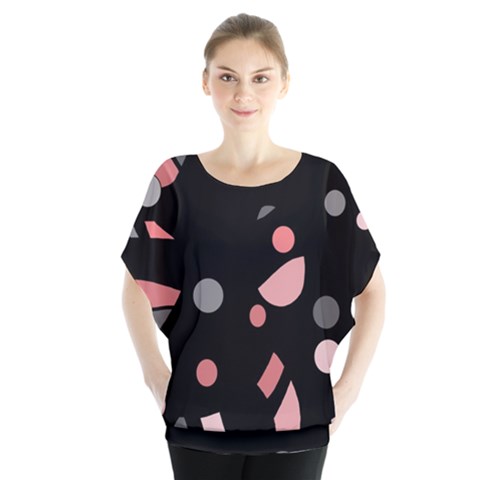 Pink And Gray Abstraction Blouse by Valentinaart