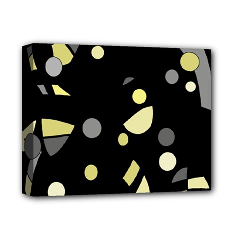 Yellow And Gray Abstract Art Deluxe Canvas 14  X 11 