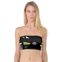 Yellow And Gray Abstract Art Bandeau Top by Valentinaart