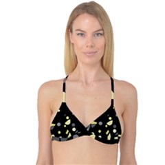 Yellow And Gray Abstract Art Reversible Tri Bikini Top