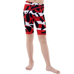 Red Chaos Kids  Mid Length Swim Shorts by Valentinaart