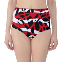 Red Chaos High-waist Bikini Bottoms by Valentinaart