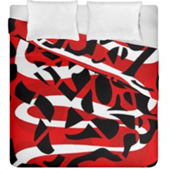 Red Chaos Duvet Cover Double Side (king Size) by Valentinaart