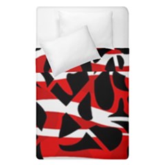 Red Chaos Duvet Cover Double Side (single Size) by Valentinaart