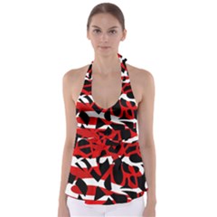 Red Chaos Babydoll Tankini Top