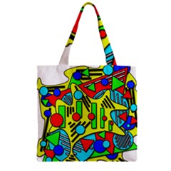 Colorful Chaos Zipper Grocery Tote Bag