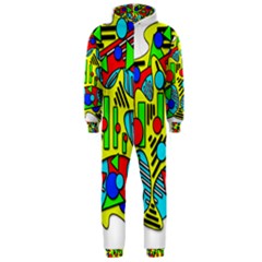 Colorful Chaos Hooded Jumpsuit (men)  by Valentinaart