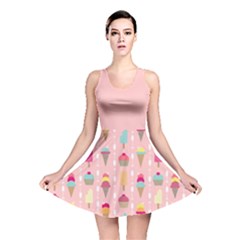 Ice Cream And Cupcake Sweet Tooth Pattern A Reversible Skater Dress by LisaGuenDesign