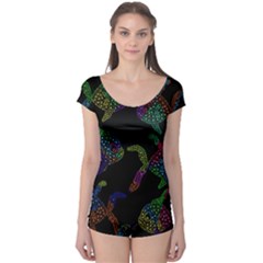 Decorative Fish Boyleg Leotard 