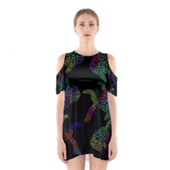 Decorative Fish Cutout Shoulder Dress by Valentinaart