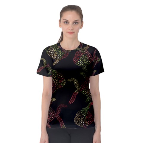 Decorative Fish Pattern Women s Sport Mesh Tee by Valentinaart