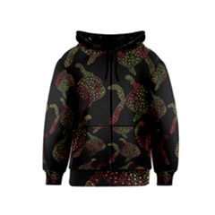 Decorative Fish Pattern Kids  Zipper Hoodie