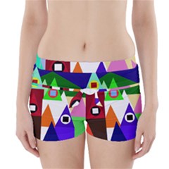 Colorful Houses  Boyleg Bikini Wrap Bottoms by Valentinaart