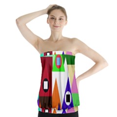 Colorful Houses  Strapless Top