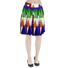 Colorful Houses  Pleated Skirt