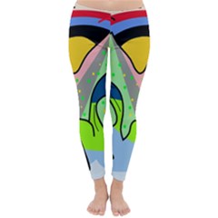 Colorful Landscape Winter Leggings  by Valentinaart