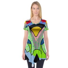 Colorful Landscape Short Sleeve Tunic  by Valentinaart