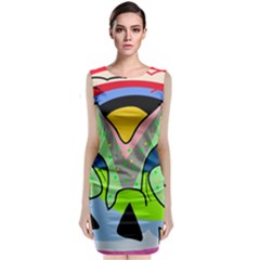 Colorful Landscape Classic Sleeveless Midi Dress