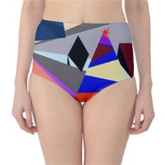 Geometrical Abstract Design High-waist Bikini Bottoms