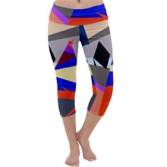 Geometrical Abstract Design Capri Yoga Leggings by Valentinaart