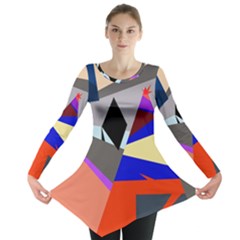 Geometrical Abstract Design Long Sleeve Tunic 