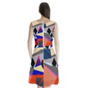 Geometrical abstract design Sleeveless Chiffon Waist Tie Dress View2