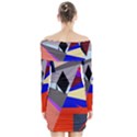 Geometrical abstract design Long Sleeve Off Shoulder Dress View2