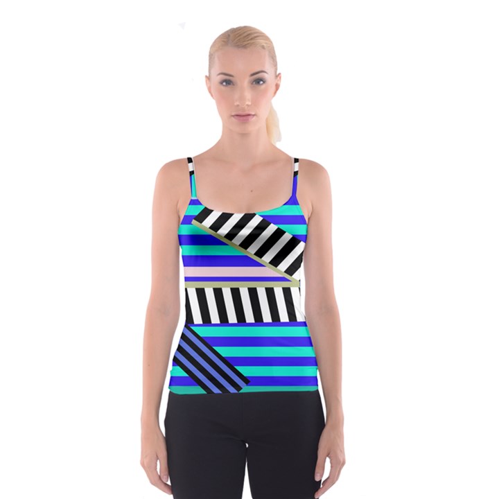 Blue lines decor Spaghetti Strap Top