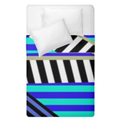 Blue Lines Decor Duvet Cover Double Side (single Size)