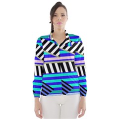 Blue Lines Decor Wind Breaker (women) by Valentinaart