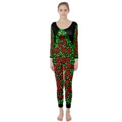 Sparkling Christmas Tree Long Sleeve Catsuit by Valentinaart