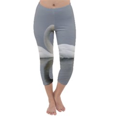 Swimming White Swan Capri Winter Leggings 