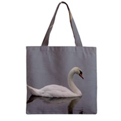 Swimming White Swan Zipper Grocery Tote Bag