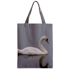 Swimming White Swan Zipper Classic Tote Bag