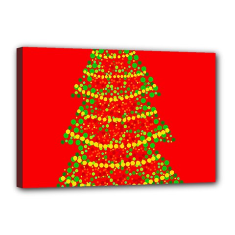 Sparkling Christmas Tree - Red Canvas 18  X 12  by Valentinaart