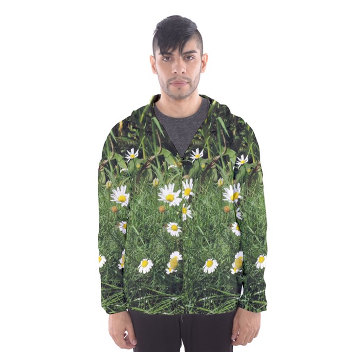 Wild Daisy summer Flowers Hooded Wind Breaker (Men)