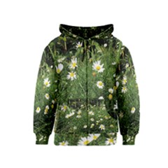 Wild Daisy Summer Flowers Kids  Zipper Hoodie by picsaspassion