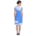 Summer Clouds and blue sky Short Sleeve Front Wrap Dress View2