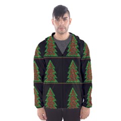 Christmas Trees Pattern Hooded Wind Breaker (men)