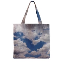 Breezy Clouds In The Sky Zipper Grocery Tote Bag by picsaspassion