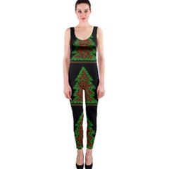 Christmas Trees Pattern Onepiece Catsuit by Valentinaart