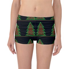 Christmas Trees Pattern Reversible Boyleg Bikini Bottoms by Valentinaart