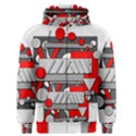 Gray and red geometrical design Men s Zipper Hoodie View1