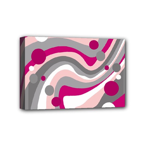 Magenta, Pink And Gray Design Mini Canvas 6  X 4 